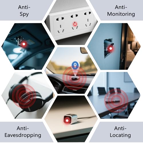 Hidden Spy Camera Detector, 2025 Upgraded GPS Tracker Detector, RF Signal & Bug Sweeper Detector, Smart Anti-Spy Device for Travel, Hotel, Bathroom & Car Security
