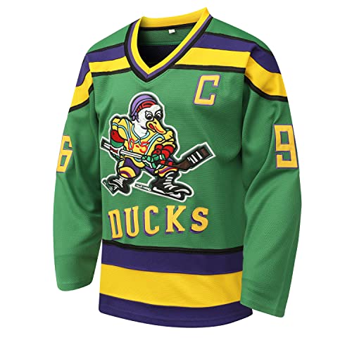 Mighty Ducks Hockey Jersey - Charlie Conway 96 & Adam Banks 99 - X-Large Green