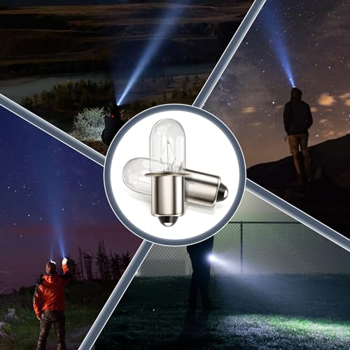 Flashlight Bulbs Replacement S6 Shape P13.5S Base - 2 Pack