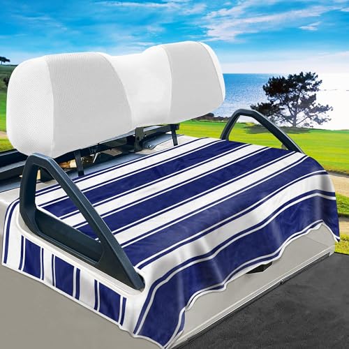 Golf Cart Seat Covers - Soft Towel Blanket for EZGO, Club Car, Yamaha - Blue Dark