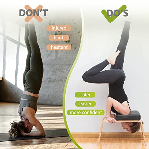 Yoga Headstand Bench - Classic Black Inversion Chair for Stress Relief & Strength Training