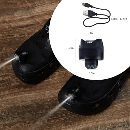 Rechargeable LED Clogs Lights - Charge Black, 72 Hour Battery