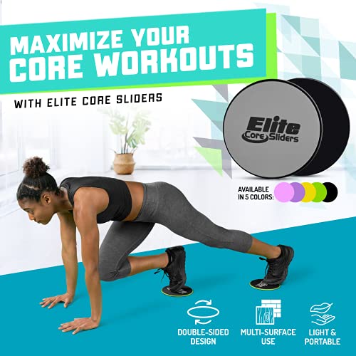 Core Sliders for Full Body Workout - Pack of 2 - Black