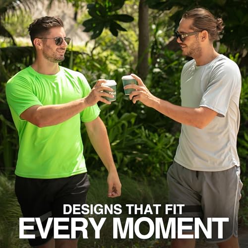 Men's Swim Shirt - UPF 50+ Short Sleeve Rash Guard, X-Large Grey