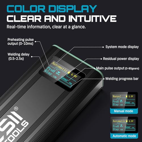 SEESII Battery Spot Welder: Spot Welder for Lithium Batteries/18650, Mini Battery Welder with Built-in Rechargeable Battery, Spot Welding for 0.1-0.2mm Nickel Sheets/Iron/Stainless Steel Sheets