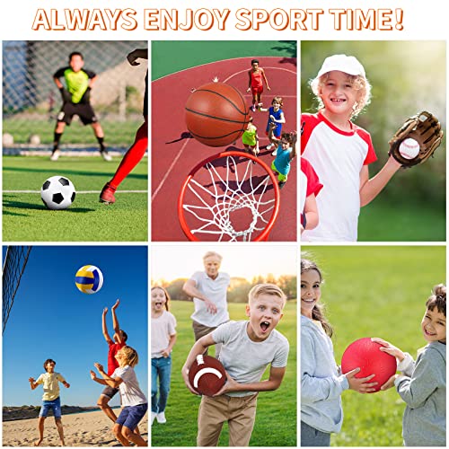 Brown Kids Multi-Sport Balls Set with Drawstring Mesh Bag - 8-in-1 Youth Sports Equipment