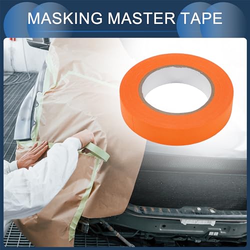 Masking Tape, 1 Inches x 60.1 Yards DIY Car Auto Paint Painters Tape Orange, 1 Pc
