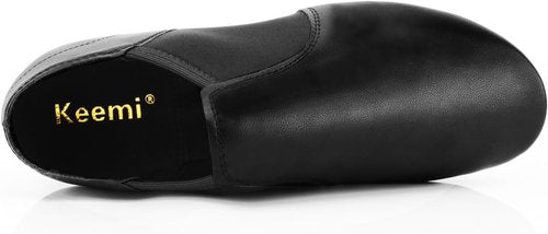 Keemi Black Jazz Dance Shoes for Girls & Boys | Non-Slip Leather Kids' Footwear