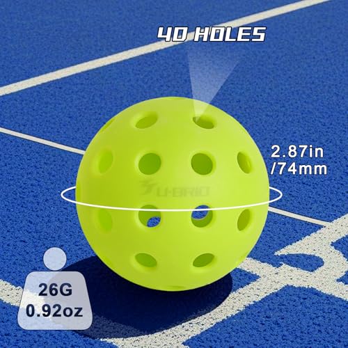 Outdoor Pickleball Balls - 40-Hole Design, 4 Pack & 12 Pack