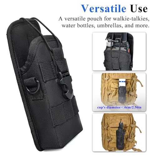 Heavy Duty Molle Walkie Talkie Holster with Adjustable Strap & Webbing Loops