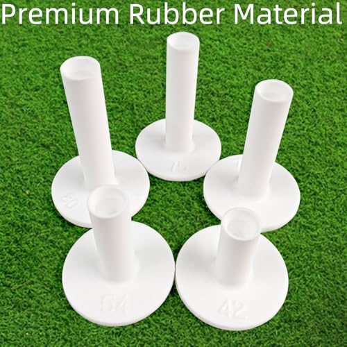 Rubber Golf Tees Set - 5 Sizes for Driving Range & Simulator