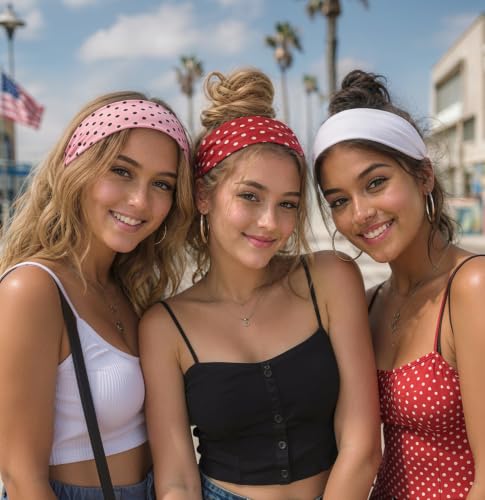 Polka Dot Headbands for Women - 8-Pack Cute Hair Accessories