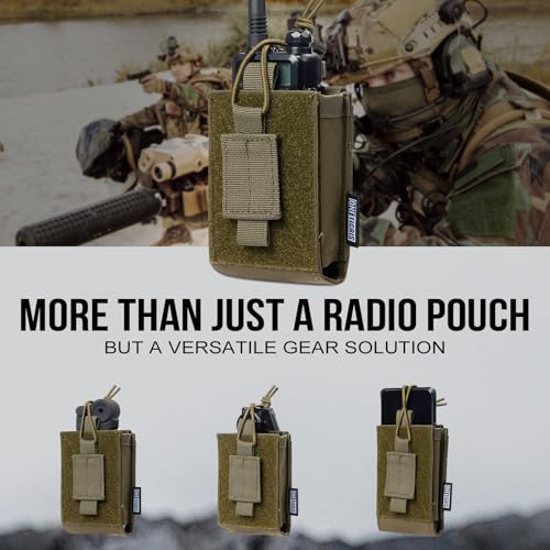 ONETIGRIS Green Molle Radio Pouch for Baofeng UV-5R BF-F8HP - Nylon, Adjustable