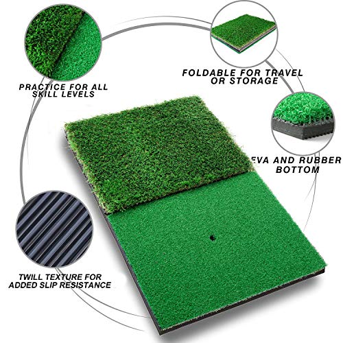 RELILAC Golf Practice Net Set with 1 Net, 2 Mat, 12 Foam Balls – Indoor/Outdoor Chipping Target for Golfers, Gifts for Men, Women, Kids, Dad, Husband