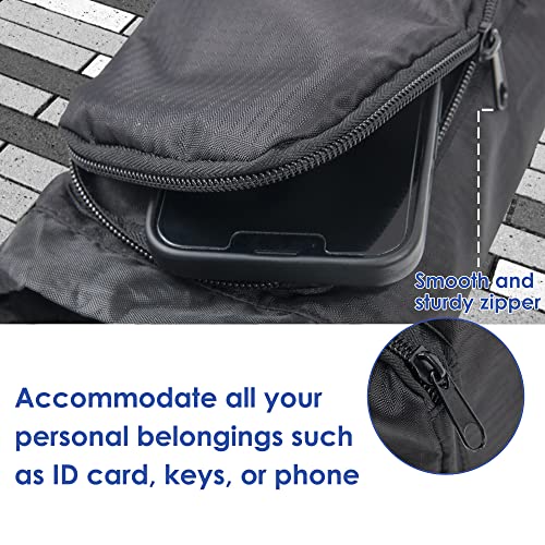 Water Bottle Carrier Bag with Strap & Phone Pocket - Black