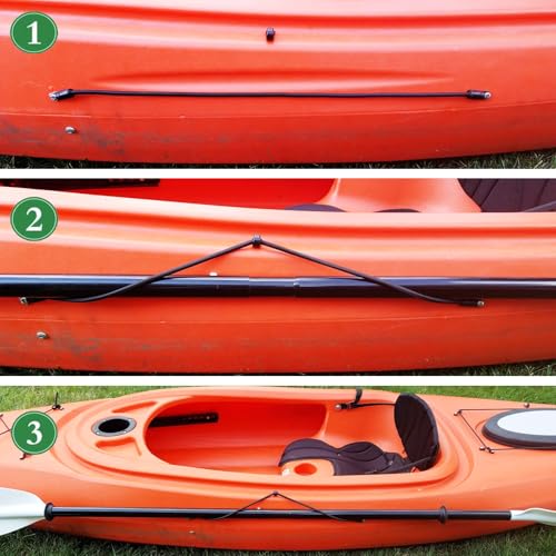 Kayak Bungee Paddle Holders - 2 Pack Paddle Clips with Screws
