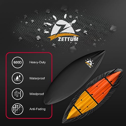 Zettum 15 Ft Waterproof Heavy-Duty Kayak Cover - Canoe & Paddle Board Protector