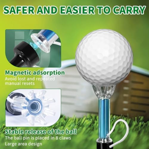 Magnetic Golf Tees 5 Pack - 90mm Flexible Polymer Training Tees with 360° Rotating Base