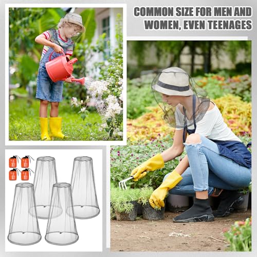 Mosquito Head Net - 2 Pack Breathable Mesh with Drawstring