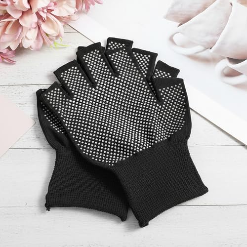 Lightweight Half-Finger Workout Gloves - 6 Pack Black