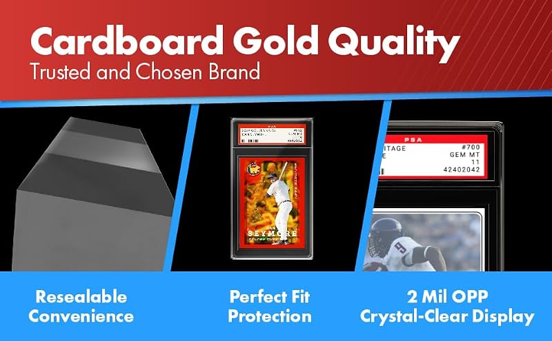 PSA Graded Card Sleeves - 50 Pack Resealable Acid-Free, 2 Mil OPP
