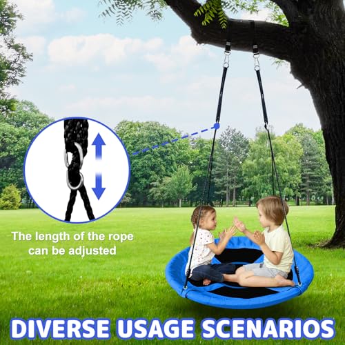 AOBOTE 40 Inch Saucer Tree Swing for Kids with 660lb Capacity Waterproof Oxford Fabric AB010006-1