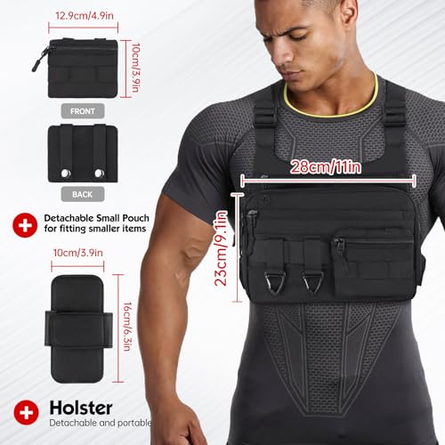 Tactical Chest Pack for Men - Lightweight, Water Resistant EDC Bag