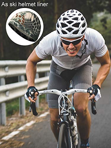 Men's Cooling Skull Cap - Sweat Wicking - Medium Black & Camouflage