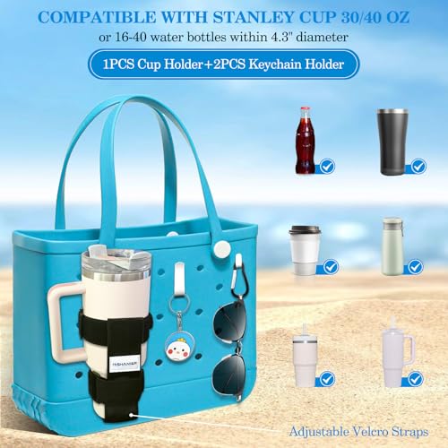 Bogg Bag Cup Holder with Hooks - Fits 16-40oz, Adjustable - 1 PC