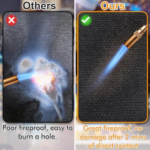 Welding Blanket Fireproof for Copper Pipe - 2 Pack Fire Resistant Fiberglass Soldering Mat with Plumbing Hole, Protective Flame Insulation Pad for Propane Torch Brazing Plumbing, 12" x 12"