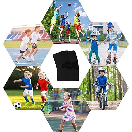 Kids Knee Brace Compression Sleeves - 2 Pairs, Small, Blue & Black