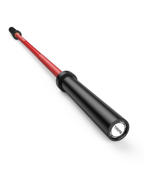 7 ft Barbell Bar, 44 lbs Weight Lifting Bar with 1500 Load Weight Capacity, Fits 2" Plates for Home Gym Powerlifting, Squat, Deadlift, Bench Press & Overhead Press, Red Black