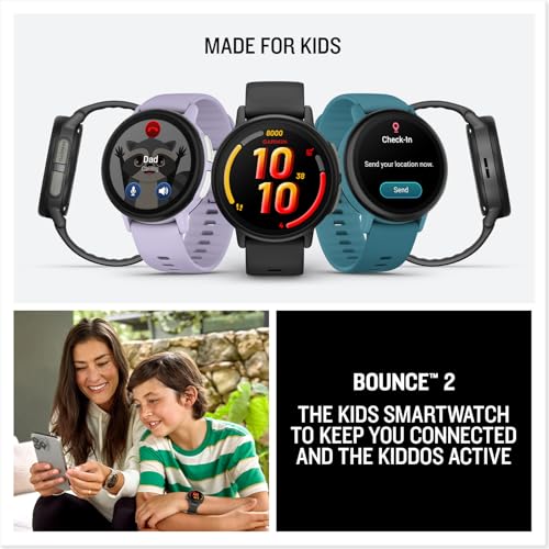 Garmin Bounce 2 Kids Smartwatch - Slate Gray, Two-Way Calling & Tracking