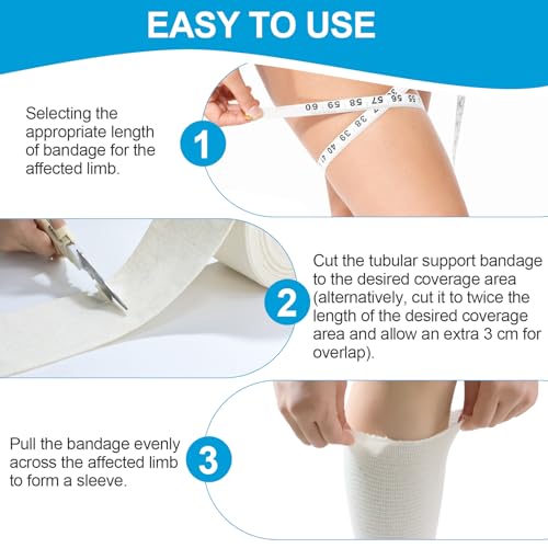 Latex-Free Elasticated Tubular Support Bandage with Stockinette