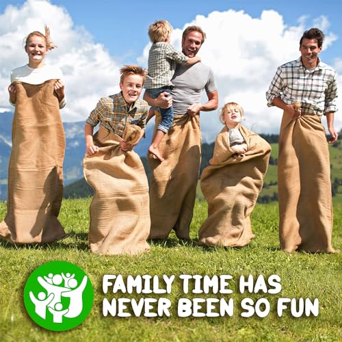 Burlap Potato Sack Race Bags - Set of 6, 23x40 for All Ages