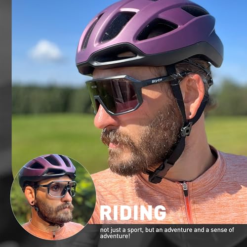 Photochromic Cycling Glasses - Black Frame Sport Sunglasses