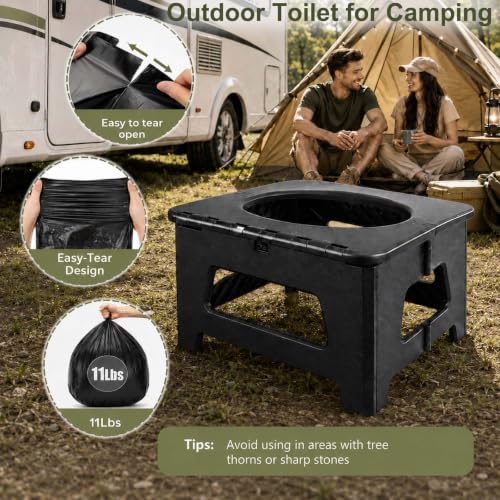 Large Foldable Portable Toilet for Adults Camping Car Road Trips
