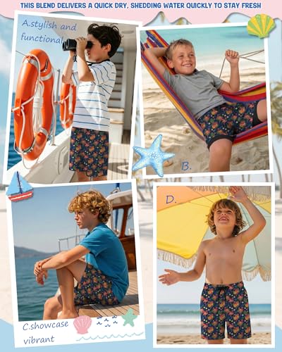 Boys Quick Dry Swim Trunks - Lightweight & Comfortable