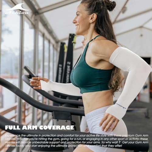 Sun Protection Arm Sleeves for Sports - 3 Pairs: Black, White, Grey