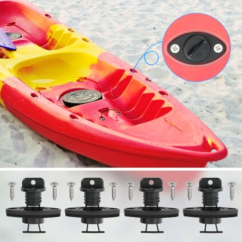Kayak Drain Plug Kit - Pack of 4 Scupper Plugs with Gaskets