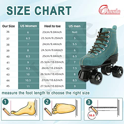 Jessie Women’s Roller Skates High Top Double Row Cyan Size 10 (Women) / 8 (Men) Indoor Outdoor