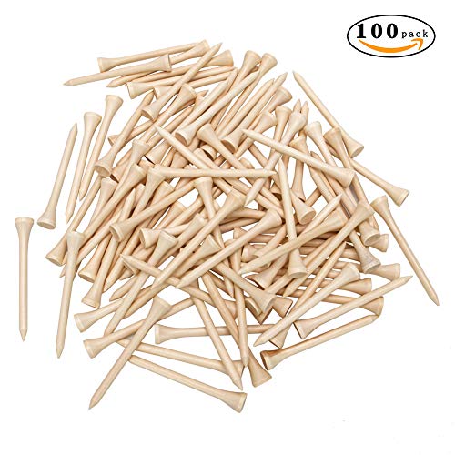 Golf Tees - Professional Natural Wood, 3-1/4 Inch Size, Pack of 100