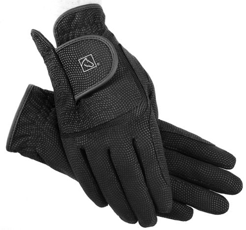 SSG Digital Equestrian Riding Gloves Black - Grip & Breathable Comfort