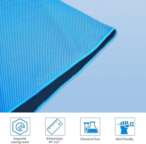 Cooling Towels - 4 Packs Lightweight Soft Breathable Towels for Neck & Face - Light Blue, Red, Orange & Green