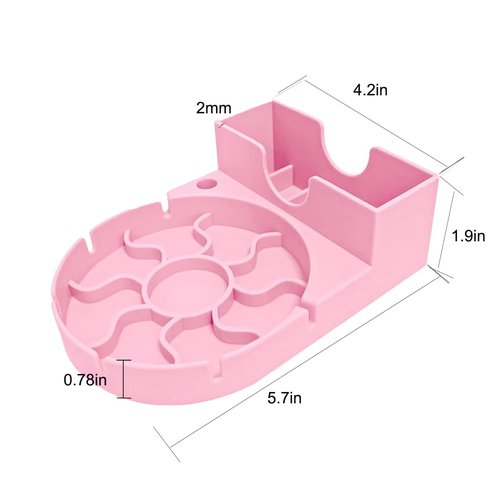 Czrqvyx Silicone Water Bottle Drying Rack - Collapsible Cup Dryer Holder for 20/30/40 oz Tumblers, Baby Bottles, Mugs & Glasses | Non-Slip Base for Kitchen/RV/Travel(Pink, 2 in 1)