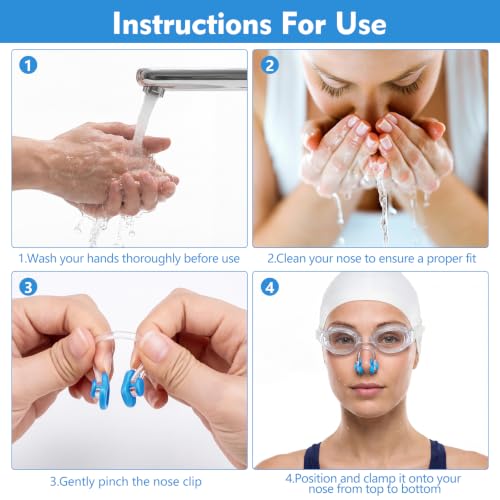 15-Piece Waterproof Swimming Nose Clips - Transparent Silicone Plugs