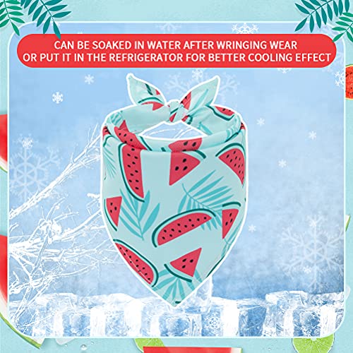 Cooling Dog Bandana Set - 4 Pack Watermelon Fruit Scarf - Large