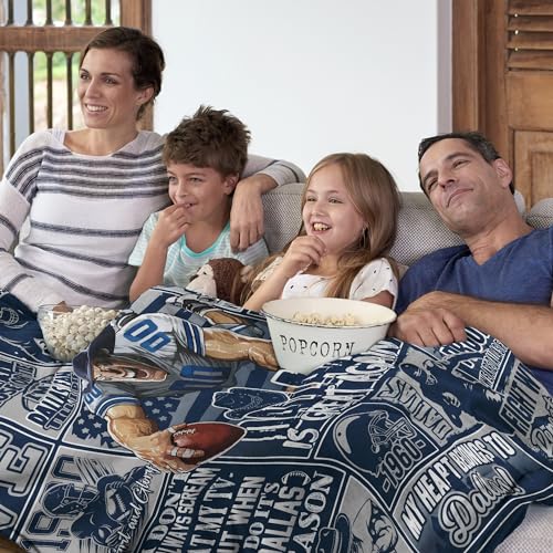 Football Blanket - Cozy Flannel Throw for Fans - 60"x50" - Dark Blue
