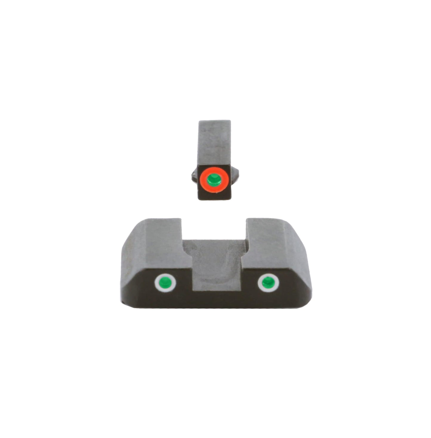 AMERIGLO Green Tritium Orange Outline Front, Green Tritium White Outline Rear, Custom ClassicSight Set Compatible with Glock Gen 1-4 9mm/.40/.380, Gen 5 10mm/.45