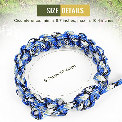 Bonuci 12 Pack Paracord Survival Bracelets Adjustable Outdoor Gear
